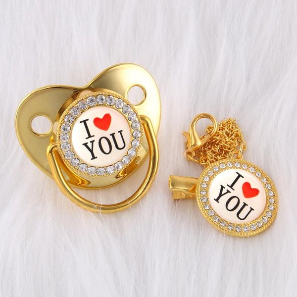 pacifiers# 0-18 months luxury crystals diamond gold baby pacifier rhinestones bling clip i love you dummy soother holder
pacifiers# 0-18 months luxury crystals diamond gold baby pacifier rhinestones bling clip i love you dummy soother holder