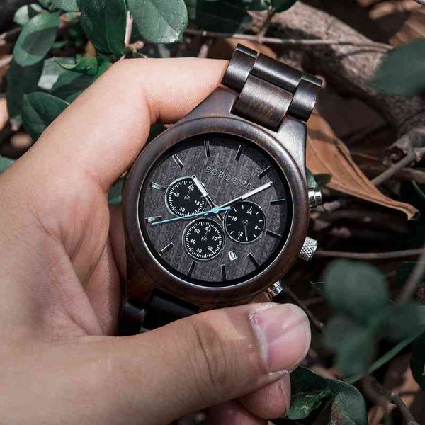 bobo bird wooden watch luxury handmade chronograph male ebony satch wood wristwatch date display custom dropshippping, Slivery;brown
bobo bird wooden watch luxury handmade chronograph male ebony satch wood wristwatch date display custom dropshippping, Slivery;brown