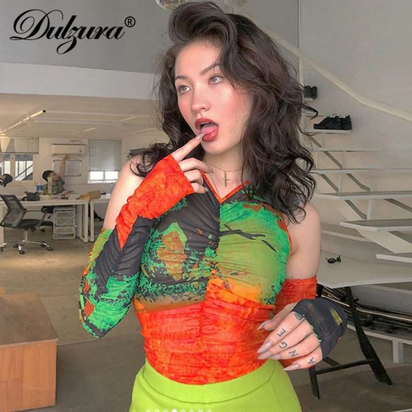 print women crop t shirt gloves bodycon ruched mesh sheer streetwear 2021 summer festival clothing clubwear, Black;white
print women crop t shirt gloves bodycon ruched mesh sheer streetwear 2021 summer festival clothing clubwear, Black;white
