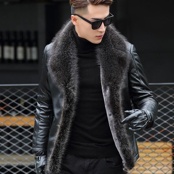men's jackets haining fur sheep integrated lamb raccoon dog collar fashionable leather jacket, Black;brown
men's jackets haining fur sheep integrated lamb raccoon dog collar fashionable leather jacket, Black;brown