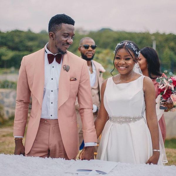 men's suits & blazers peach pink slim fit wedding tuxedos one button two pieces shawl lapel mens set custom made jacket pants, White;black
men's suits & blazers peach pink slim fit wedding tuxedos one button two pieces shawl lapel mens set custom made jacket pants, White;black