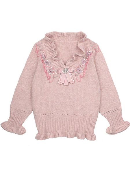 women's sweaters 2021 design women v neck fashion pink retro ruffled appliques beading knit pullovers female sweater jumpers, White;black
women's sweaters 2021 design women v neck fashion pink retro ruffled appliques beading knit pullovers female sweater jumpers, White;black