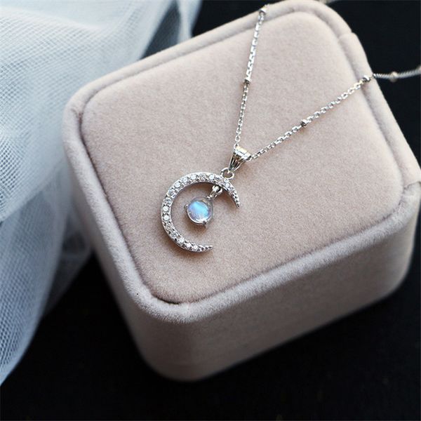 925 sterling silver moonstone zircon moon charm necklace creative elegant clavicle chain party jewelry for women choker dz607
925 sterling silver moonstone zircon moon charm necklace creative elegant clavicle chain party jewelry for women choker dz607