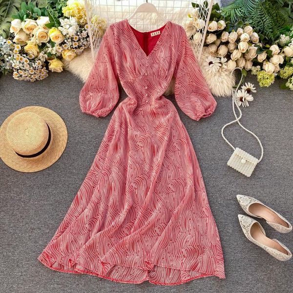 casual dresses 2021 spring and summer fashion women's clothing v-neck puff sleeve print chiffon long dress women, Black;gray
casual dresses 2021 spring and summer fashion women's clothing v-neck puff sleeve print chiffon long dress women, Black;gray