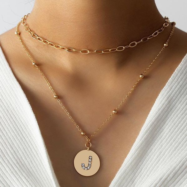 pendant necklaces fashion geometric round letter j shiny rhinestne metal necklace for women girls simple hip-hop chain jewelry, Silver
pendant necklaces fashion geometric round letter j shiny rhinestne metal necklace for women girls simple hip-hop chain jewelry, Silver