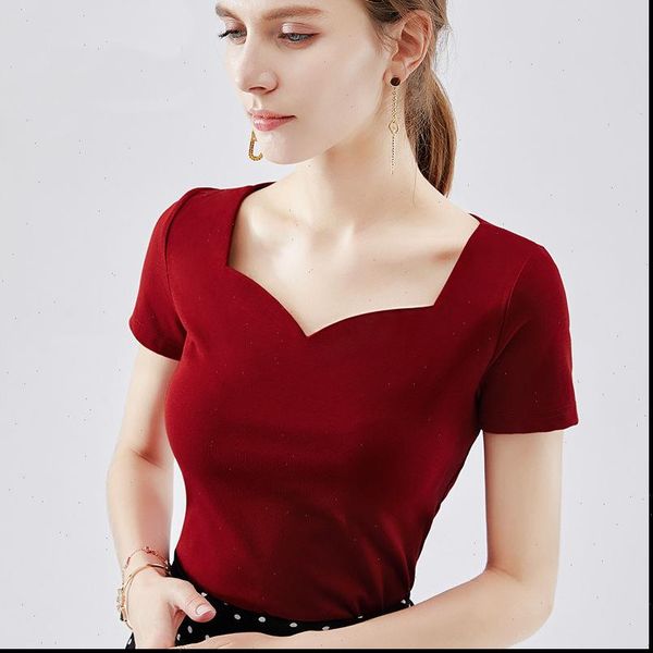 womens spring shirt summer style cotton blouse solid color short sleeve square collar temperament slim dd8403, White
womens spring shirt summer style cotton blouse solid color short sleeve square collar temperament slim dd8403, White