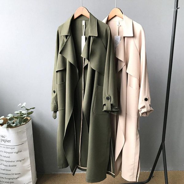 women's trench coats windbreaker long section spring autumn lapel loose solid color korean casual high-end quality coat az4, Tan;black
women's trench coats windbreaker long section spring autumn lapel loose solid color korean casual high-end quality coat az4, Tan;black