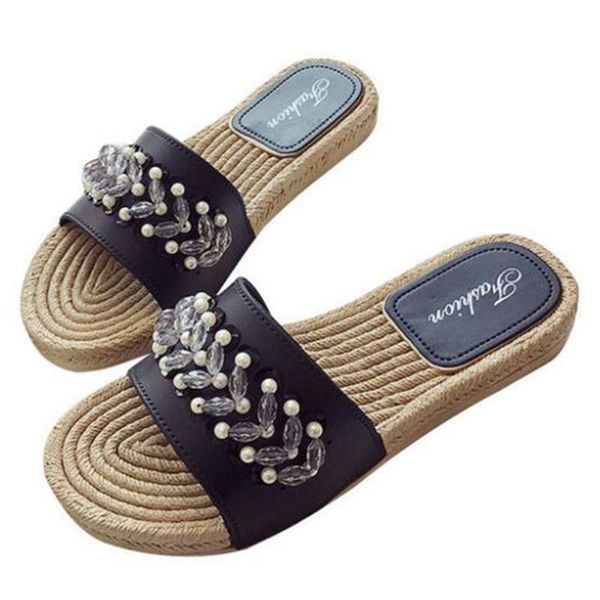 slippers summer women's cozy shoes fashion rhinestone word beach non-slip flats leisure woman flip flops xx81, Black
slippers summer women's cozy shoes fashion rhinestone word beach non-slip flats leisure woman flip flops xx81, Black