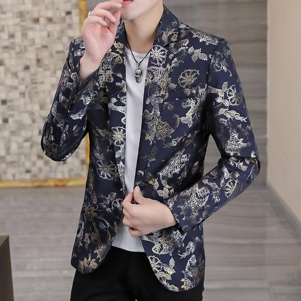 men's suits & blazers luxury mens floral flowers printed single button stage prom suit jackets men leisure korean style fashion brand c, White;black
men's suits & blazers luxury mens floral flowers printed single button stage prom suit jackets men leisure korean style fashion brand c, White;black