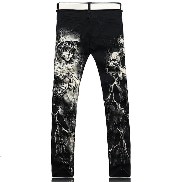 men's jeans fashion skeleton skull printed jeans male slim fit black denim pants long trousers z45l, Blue
men's jeans fashion skeleton skull printed jeans male slim fit black denim pants long trousers z45l, Blue