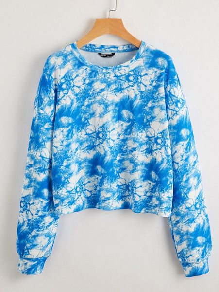 drop shoulder tie dye crop pullover c1vz#, White;black
drop shoulder tie dye crop pullover c1vz#, White;black