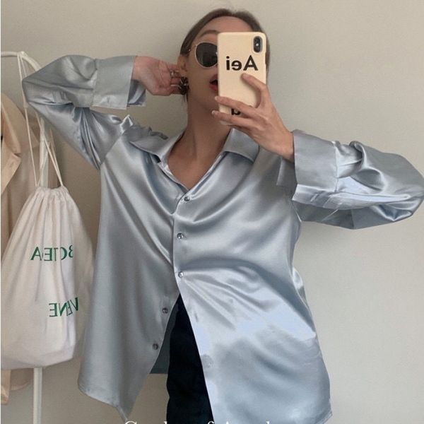 2021 women blouses casual ol silk blouse summer loose premium satin shirt work wear blusas feminina shirts plus size 210317, White
2021 women blouses casual ol silk blouse summer loose premium satin shirt work wear blusas feminina shirts plus size 210317, White