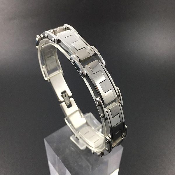 link, chain fashion men silver stainless steel link bracelets & bangles men's cuff wristband bracelet jewelry gifts for, Black
link, chain fashion men silver stainless steel link bracelets & bangles men's cuff wristband bracelet jewelry gifts for, Black