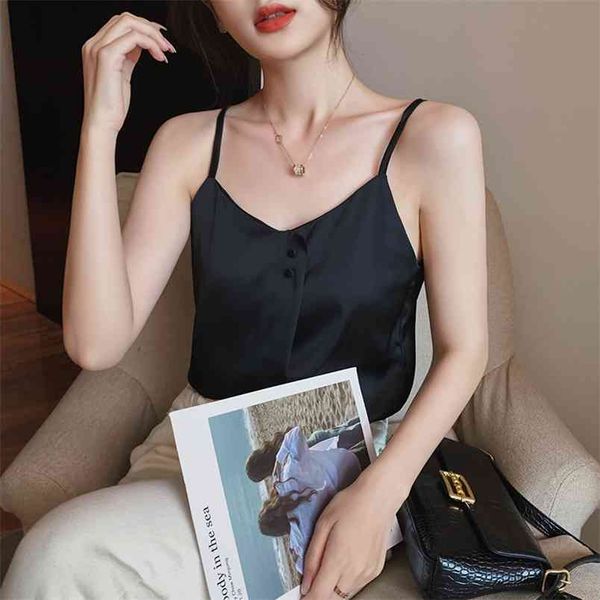 korean fashion clothing casual v-neck solid satin woman camis tank chiffon sleeveless camisole streetwear 210507, White
korean fashion clothing casual v-neck solid satin woman camis tank chiffon sleeveless camisole streetwear 210507, White