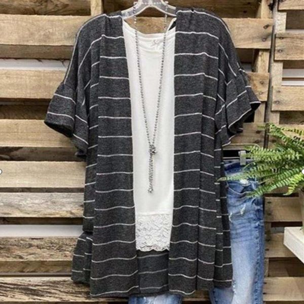 women's blouses & shirts elegant flowers print short sleeve striped cardigan casual vintage loose blouse plus size fashion woman 2021, White
women's blouses & shirts elegant flowers print short sleeve striped cardigan casual vintage loose blouse plus size fashion woman 2021, White