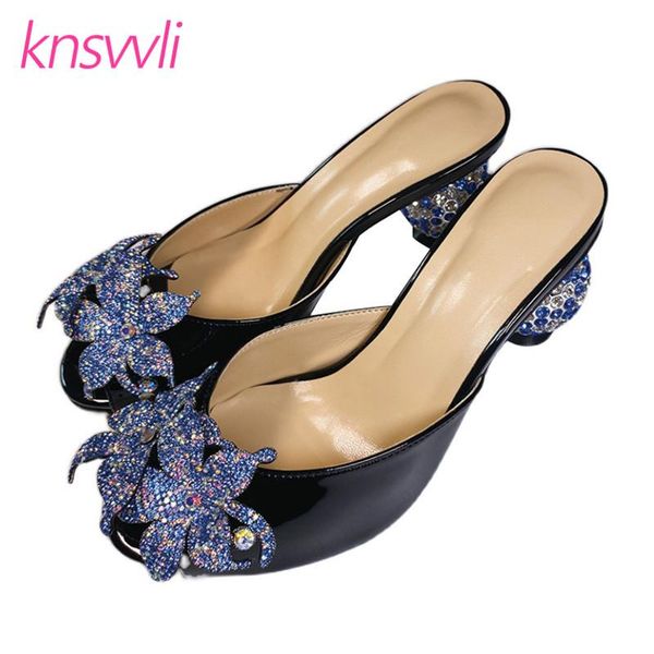 runway crystal flowers women slippers strange high heels mules party slides rhinestone round heel sandals woman zapatillas mujer, Black
runway crystal flowers women slippers strange high heels mules party slides rhinestone round heel sandals woman zapatillas mujer, Black