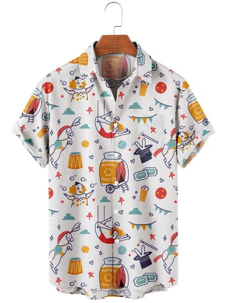 men's casual shirts 2021 short sleeve lapel shirt large size circus 12 3d printing, White;black
men's casual shirts 2021 short sleeve lapel shirt large size circus 12 3d printing, White;black