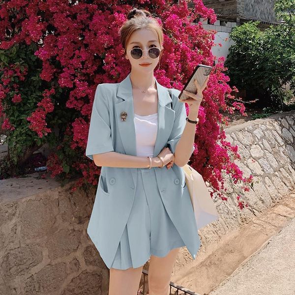 women's suits & blazers small leisure professional suit summer 2021 age reduction fashion pleated skirt two piece set, White;black
women's suits & blazers small leisure professional suit summer 2021 age reduction fashion pleated skirt two piece set, White;black
