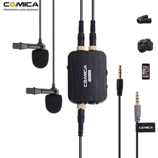 dual lavalier lapel microphone comica cvm-d03 with mono/stereo clip-on interview video mic for cameras smartphones pk boya microphones
dual lavalier lapel microphone comica cvm-d03 with mono/stereo clip-on interview video mic for cameras smartphones pk boya microphones