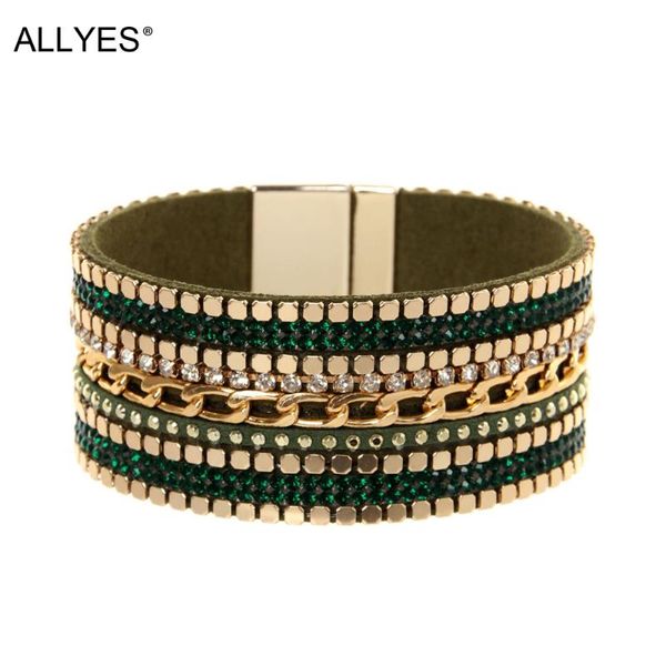 tennis allyes shiny crystal leather bracelets for women boho multilayer metal chain wrap bracelet bangle party female jewelry gifts, Golden;silver
tennis allyes shiny crystal leather bracelets for women boho multilayer metal chain wrap bracelet bangle party female jewelry gifts, Golden;silver