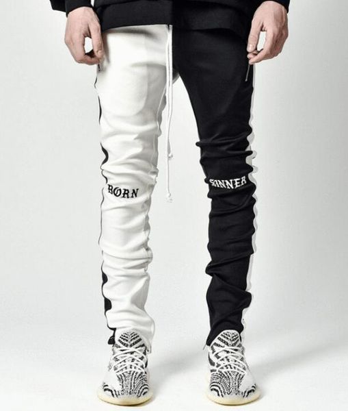 european and american sports slim men's color matching hip-hop casual trousers pants, Black
european and american sports slim men's color matching hip-hop casual trousers pants, Black