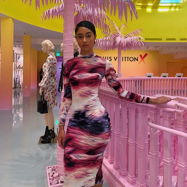 print tie dye long sleeve colorful midi dress autumn winter women bodycon party streetwear outfits 210518, Black;gray
print tie dye long sleeve colorful midi dress autumn winter women bodycon party streetwear outfits 210518, Black;gray