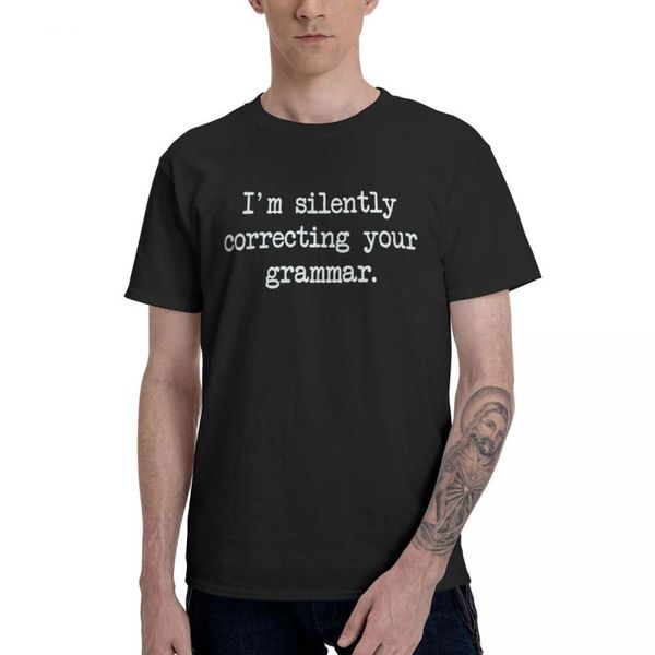 men's t-shirts i'm silently correcting your grammar t shirt pure cotton round neck men short sleeve oversized tee us size, White;black
men's t-shirts i'm silently correcting your grammar t shirt pure cotton round neck men short sleeve oversized tee us size, White;black