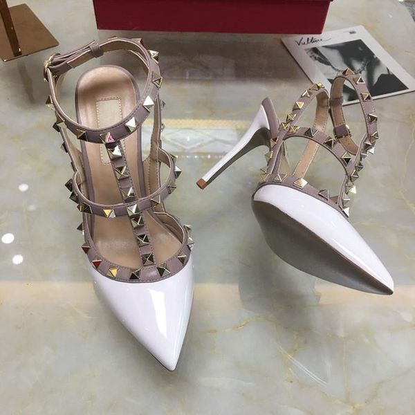 women lady shoes red nude point toe studded spikes slingback strappy shoe pumps stiletto heels party real p with box for wedding and office, Black
women lady shoes red nude point toe studded spikes slingback strappy shoe pumps stiletto heels party real p with box for wedding and office, Black