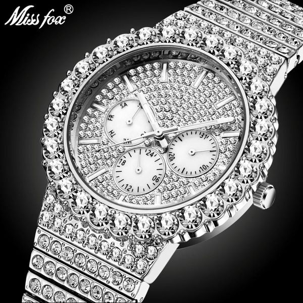 wristwatches missfox men's quartz wristwatch sell diamond quarz silver color watches fashion waterproof chronograph clock, Slivery;brown
wristwatches missfox men's quartz wristwatch sell diamond quarz silver color watches fashion waterproof chronograph clock, Slivery;brown