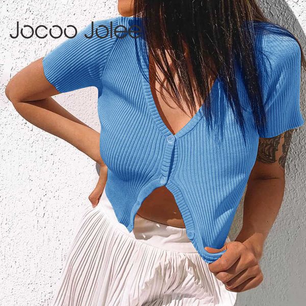 jocoo jolee fashion knitted v neck t shirt elegant short sleeve button crop korean solid harajuku short tshirt 210619, White
jocoo jolee fashion knitted v neck t shirt elegant short sleeve button crop korean solid harajuku short tshirt 210619, White