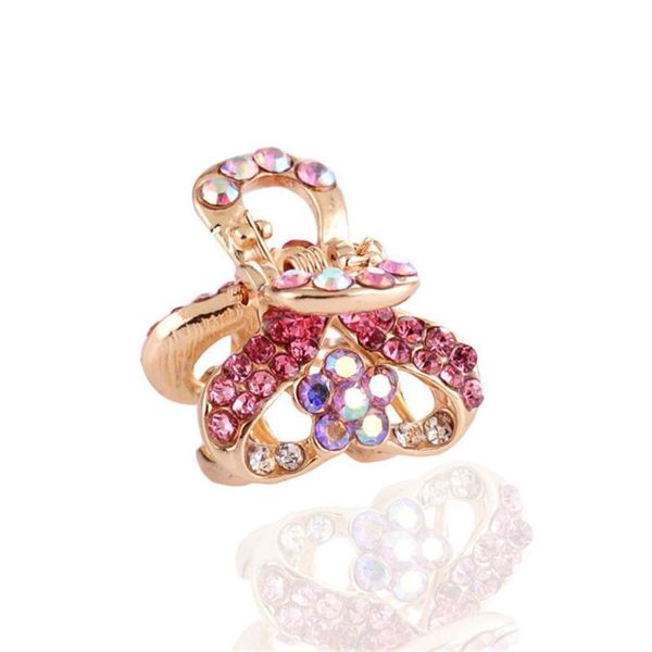 hair accessories xiwstar european and american fashion women girls mini rhinestone gripper crystal floral bangs clips
