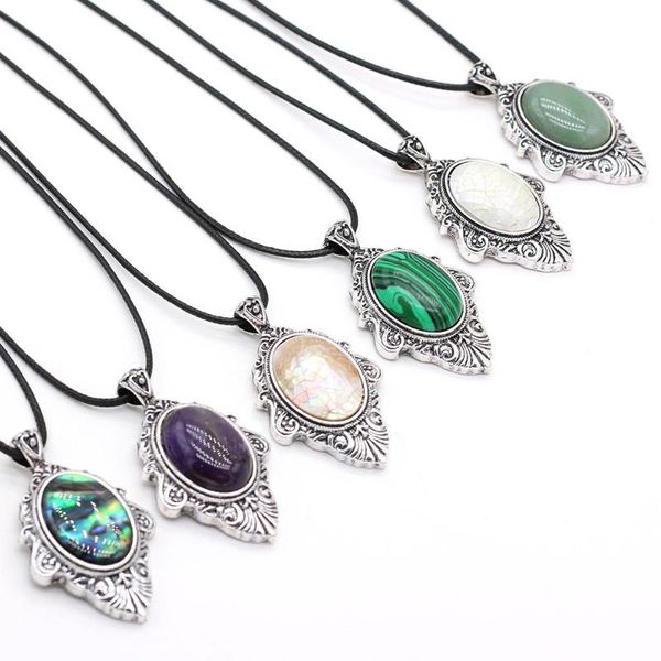 pendant necklaces retro style women's necklace high-quality natural stone shell for parties casual dating charms jewelry gifts, Silver
pendant necklaces retro style women's necklace high-quality natural stone shell for parties casual dating charms jewelry gifts, Silver