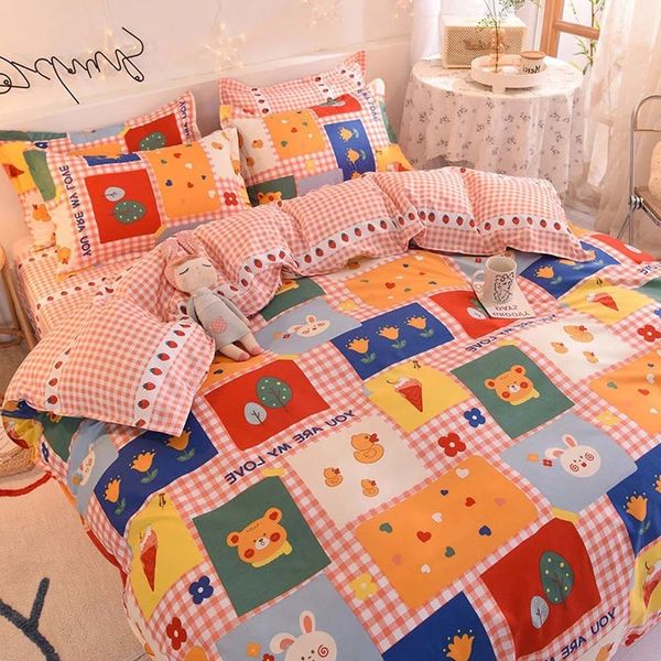 sheets & sets bedding set kawaii cartoon style rabbit and rainbow cute printed linen queen size duvet cover sheet pillowcase mwpy
sheets & sets bedding set kawaii cartoon style rabbit and rainbow cute printed linen queen size duvet cover sheet pillowcase mwpy