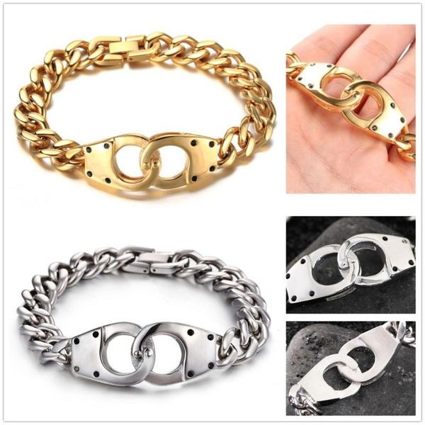 link, chain fashion handcuffs design 8.66'' length stainless steel silver color gold cuban curb mens boy bracelet bangle 50g, Black
link, chain fashion handcuffs design 8.66'' length stainless steel silver color gold cuban curb mens boy bracelet bangle 50g, Black