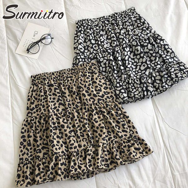 surmiitro summer mini skirt women korean style chiffon leopard print ruffles a line high waist sun skirt female with lining 210712, Black
surmiitro summer mini skirt women korean style chiffon leopard print ruffles a line high waist sun skirt female with lining 210712, Black
