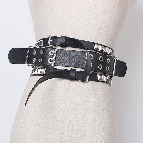 belts women's runway fashion rivet pu leather punk cummerbunds female dress corsets waistband decoration wide belt tb1389, Black;brown
belts women's runway fashion rivet pu leather punk cummerbunds female dress corsets waistband decoration wide belt tb1389, Black;brown