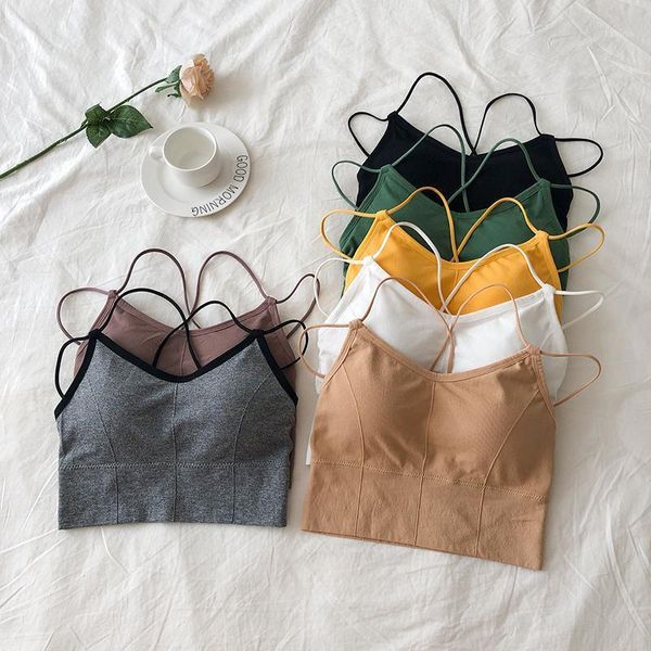 crop women spaghetti strap cotton tube solid slim backless wrap chest streetwear lingerie padded sports bras camisoles & tanks, Black;white
crop women spaghetti strap cotton tube solid slim backless wrap chest streetwear lingerie padded sports bras camisoles & tanks, Black;white