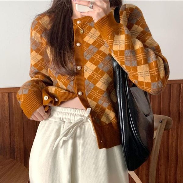 women's knits & tees 2021 vintage coats loose thicken fashion plaid cardigans sweaters ol autumn femme knitted elegant casual, White
women's knits & tees 2021 vintage coats loose thicken fashion plaid cardigans sweaters ol autumn femme knitted elegant casual, White