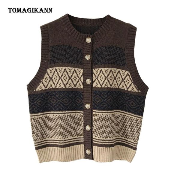 women's vests vintage women sweater cardigan o neck single breasted knitting vest coat 2021 autumn contrast colors knitwear, Black;white
women's vests vintage women sweater cardigan o neck single breasted knitting vest coat 2021 autumn contrast colors knitwear, Black;white
