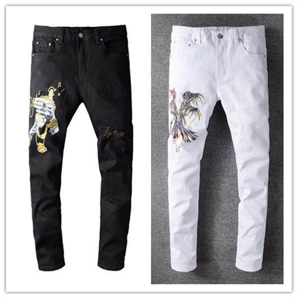 latest listing design winter mens jeans black white good quality designer spray paint spliced ripped high street destroyed denim trousers us, Blue
latest listing design winter mens jeans black white good quality designer spray paint spliced ripped high street destroyed denim trousers us, Blue
