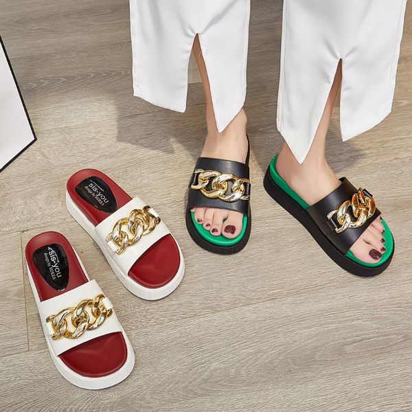 sandals decorative women's metal sandals, summer-flowing slippers, two-inch thick platform, shoes, zzro, Black
sandals decorative women's metal sandals, summer-flowing slippers, two-inch thick platform, shoes, zzro, Black