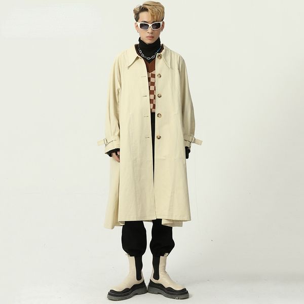 korean trend men's trench coat fashion autumn winter 2021 new loose single breasted lapel oversize long coat windbreaker, Tan;black
korean trend men's trench coat fashion autumn winter 2021 new loose single breasted lapel oversize long coat windbreaker, Tan;black