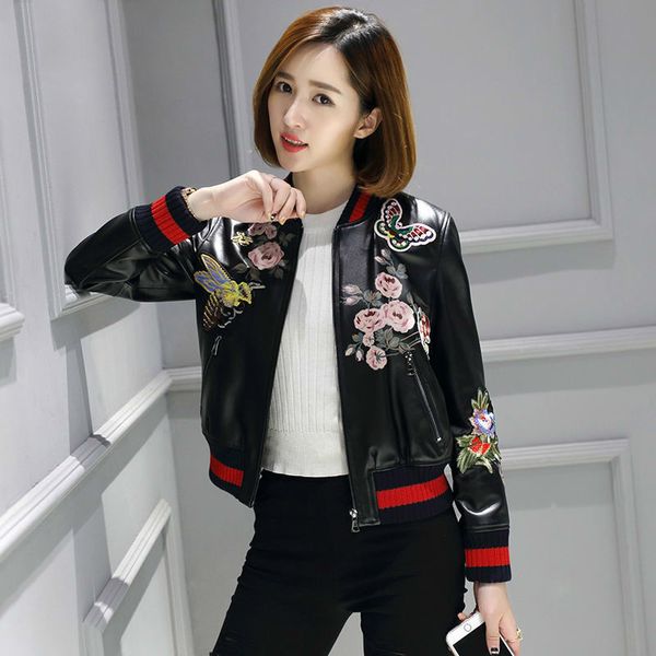 leather 2021 autumn and winter new fashion embroidered printing short loose baseball uniform leather jacket women, Black
leather 2021 autumn and winter new fashion embroidered printing short loose baseball uniform leather jacket women, Black