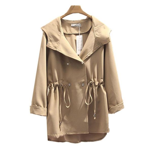 women's trench coats 2021 oversized coat spring autumn hooded drawstring casual double breasted windbreaker outwear tooling, Tan;black
women's trench coats 2021 oversized coat spring autumn hooded drawstring casual double breasted windbreaker outwear tooling, Tan;black