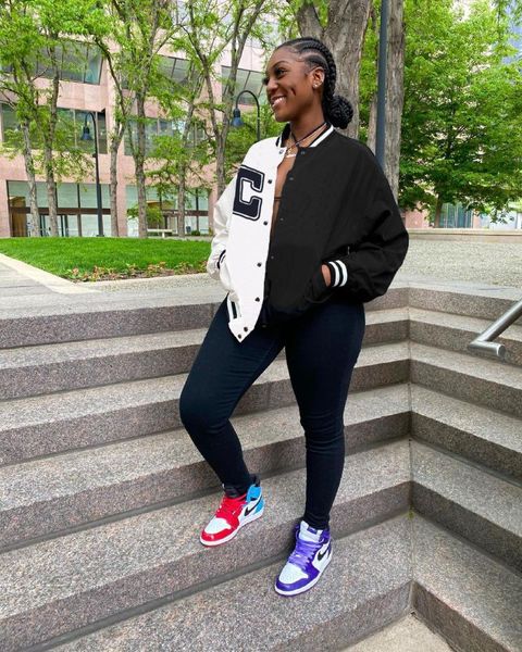 women's jackets rmsfe 2021 ladies early autumn fashion color block letter offset sleeve thread collar long snap casual coat outwear, Black;brown
women's jackets rmsfe 2021 ladies early autumn fashion color block letter offset sleeve thread collar long snap casual coat outwear, Black;brown