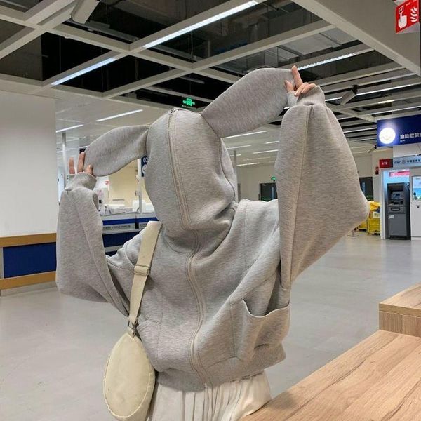running jackets autumn hooded jacket 2021 ears coat women tide ins korea loose lovely student cute short sports, Black;red
running jackets autumn hooded jacket 2021 ears coat women tide ins korea loose lovely student cute short sports, Black;red
