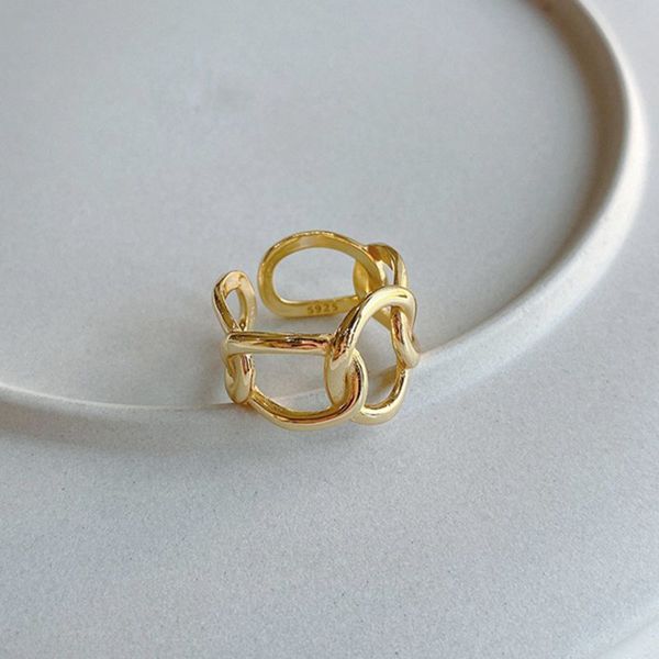 silvology 925 sterling silver weave wide chain 18k gold openwork minimalist rings for women elegant jewelry, Black
silvology 925 sterling silver weave wide chain 18k gold openwork minimalist rings for women elegant jewelry, Black