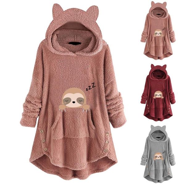 women's hoodies & sweatshirts oversize hoodie womens fleece teddy sloth print warm hooded pullover jumper women, Black
women's hoodies & sweatshirts oversize hoodie womens fleece teddy sloth print warm hooded pullover jumper women, Black