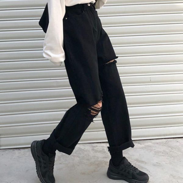 women's jeans vintage loose black straight wide leg high waist ripped for women knee pants mom boyfriends, Blue
women's jeans vintage loose black straight wide leg high waist ripped for women knee pants mom boyfriends, Blue
