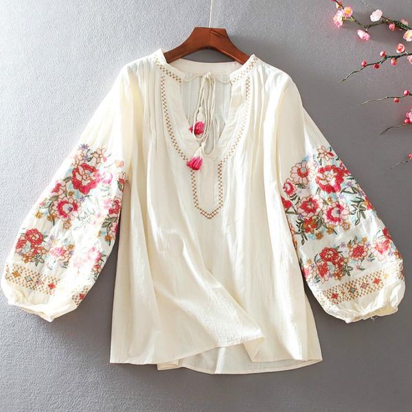 women's blouses & shirts ayualin lantern long sleeve women 2021 cotton linen floral embroidery loose causal pullover boho blusas, White
women's blouses & shirts ayualin lantern long sleeve women 2021 cotton linen floral embroidery loose causal pullover boho blusas, White